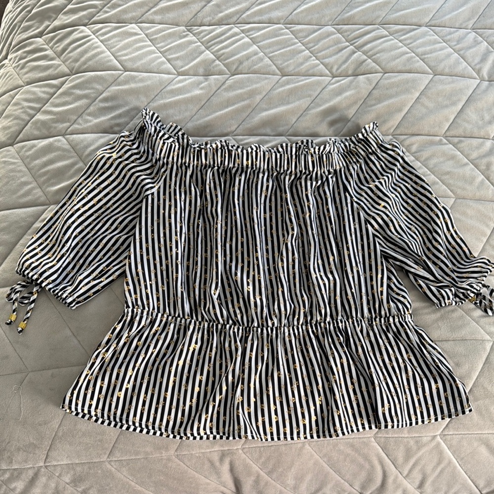 Michael Kors Striped Off-Shoulder Women's Top